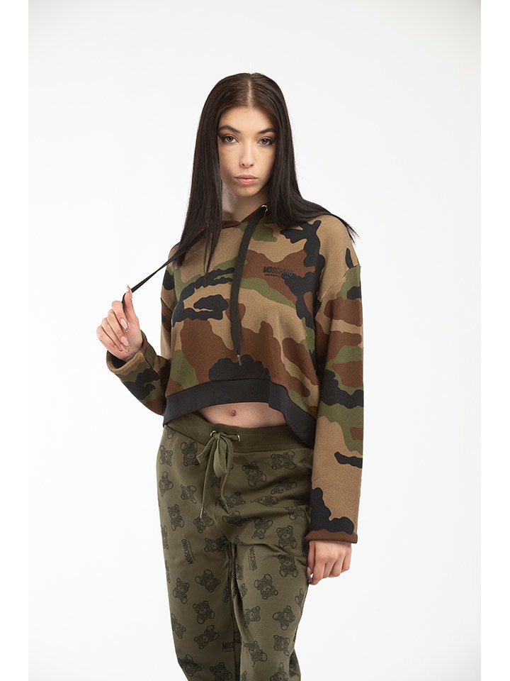 Moschino Bluza w kolorze oliwkowo-jasnobrązowo-brązowym rozmiar: M