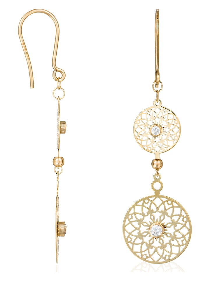 L instant d Or Złote kolczyki "Ancestral" z cyrkoniami rozmiar: onesize