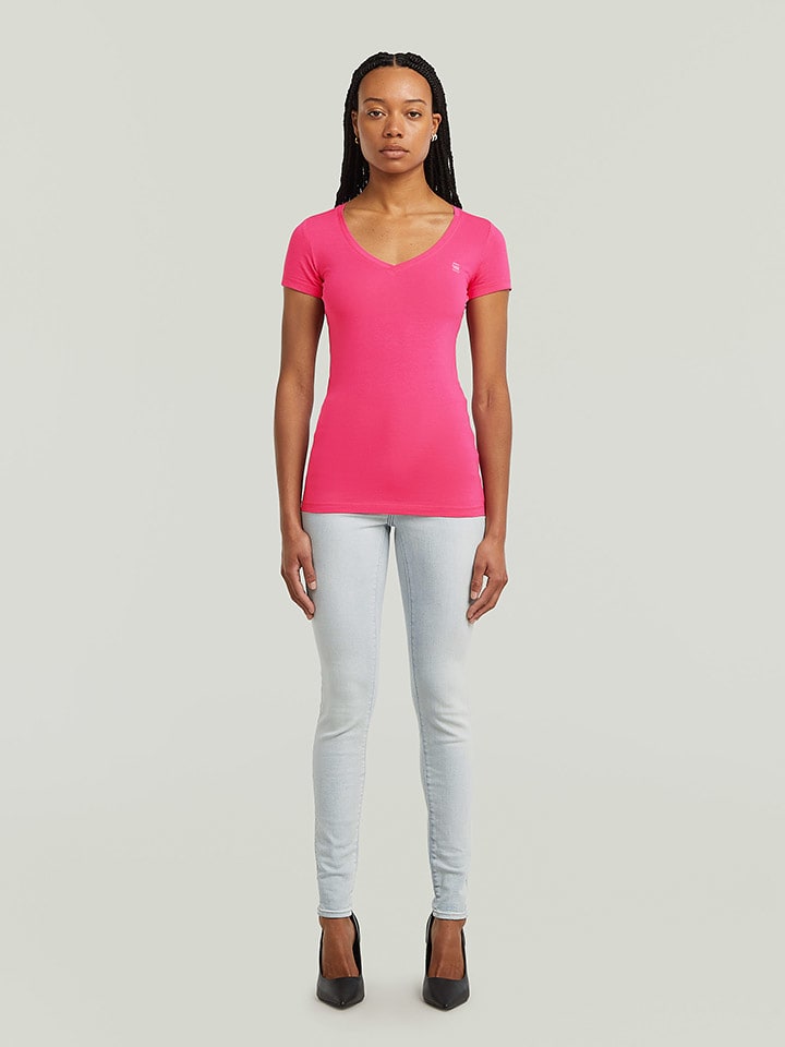 G-Star Koszulka "Base V" w kolorze różowym rozmiar: S