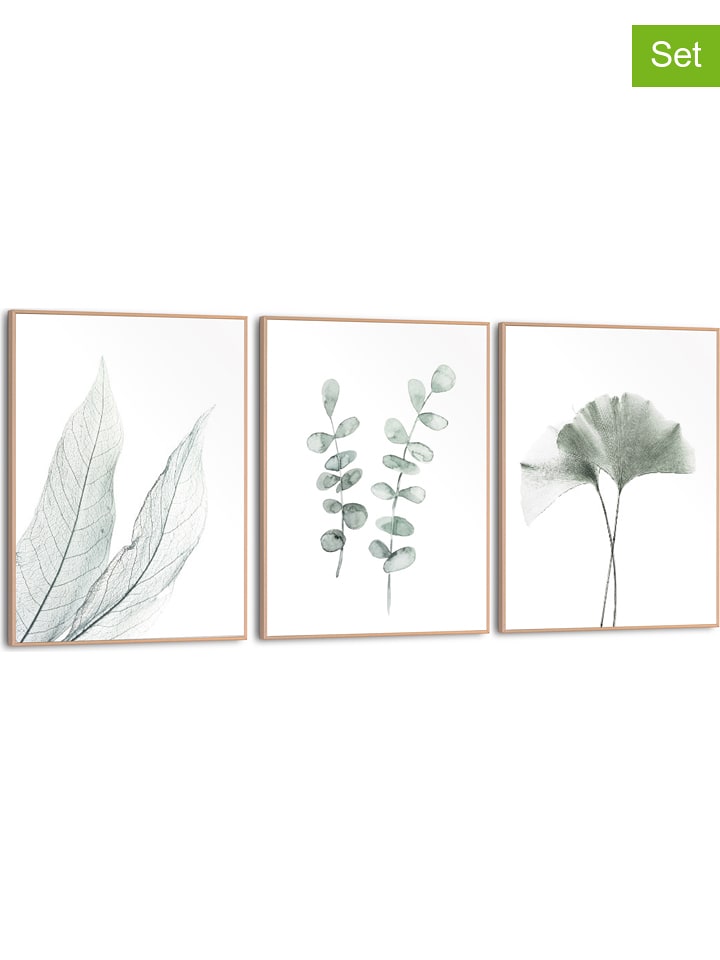 Orangewallz Druki artystyczne (3 szt.) "Pure" w ramce - 30 x 40 cm rozmiar: 30x40 cm