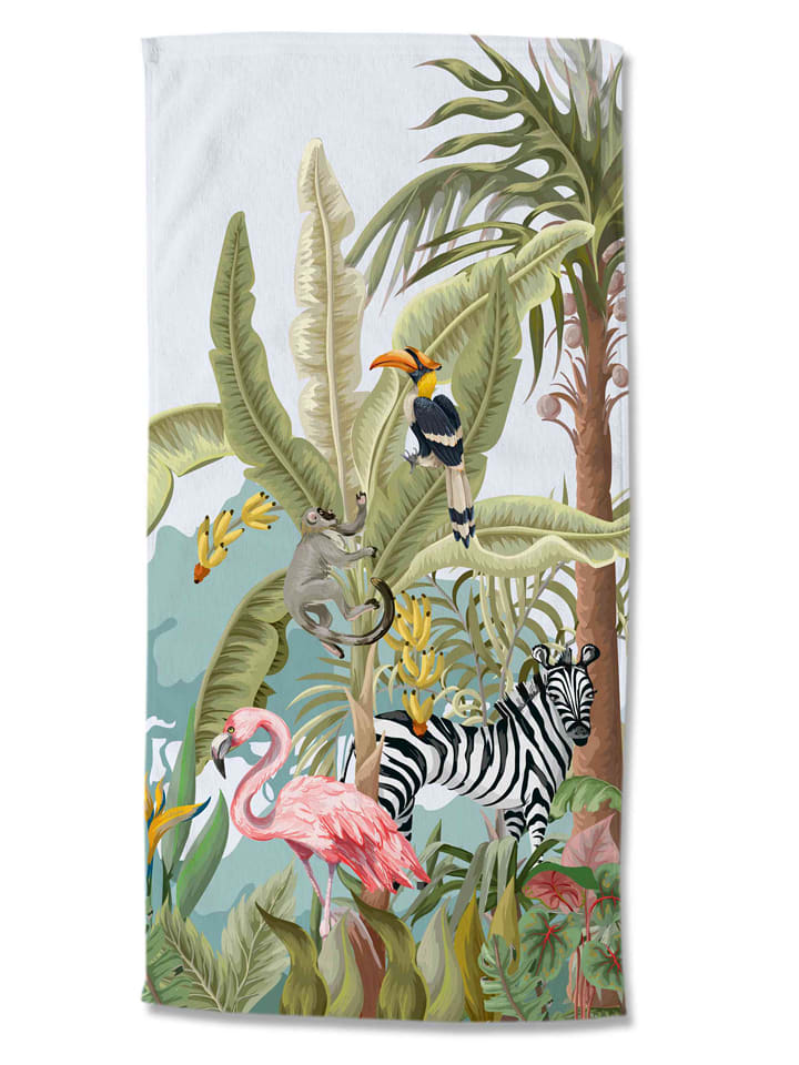 Good Morning Ręcznik plażowy "Jungle party" ze wzorem rozmiar: 75x150 cm