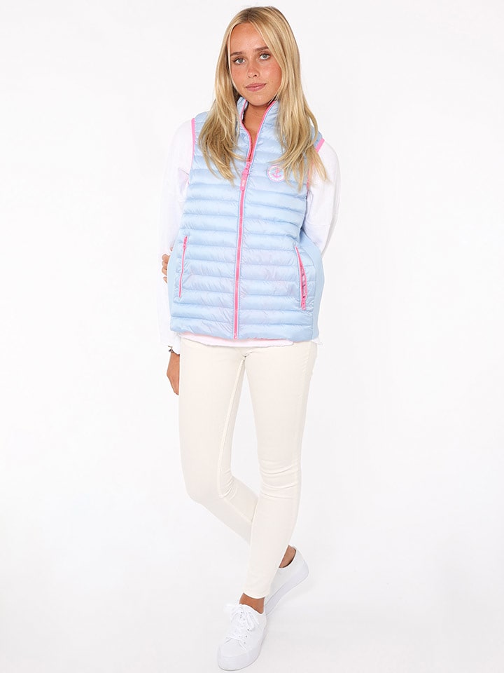 Zwillingsherz Kamizelka pikowana w kolorze błękitno-różowym rozmiar: L