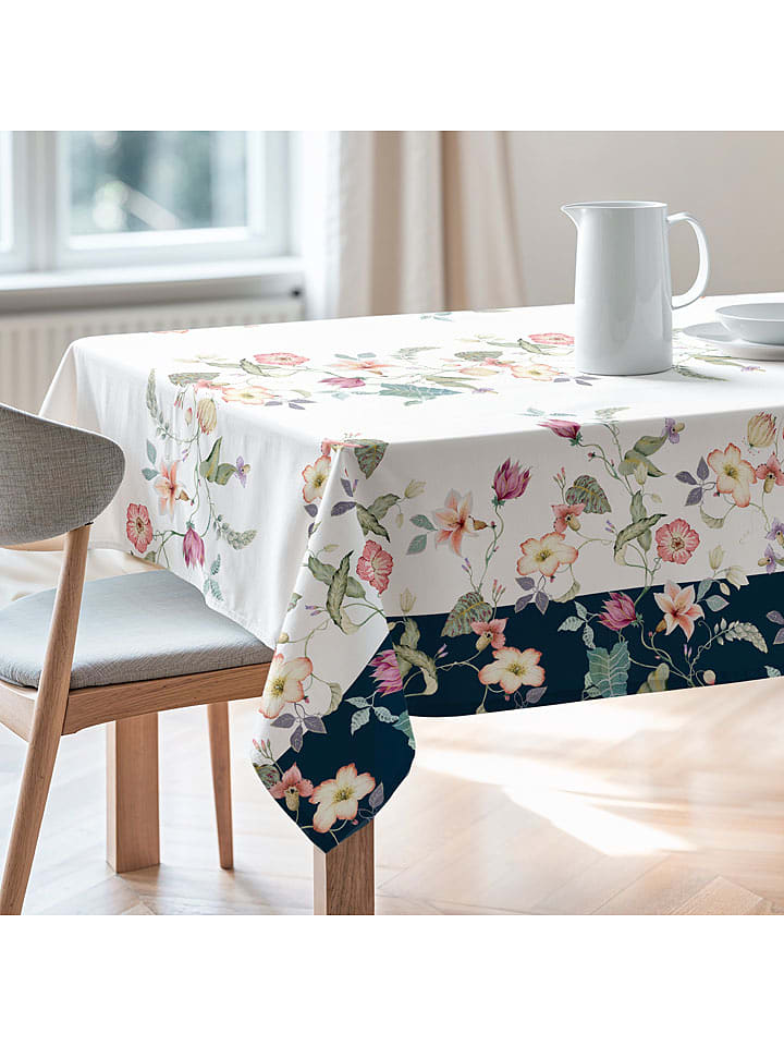 Mint Rugs Obrus "Floral And Tropical Lirios" w kolorze biało-jasnoróżowym rozmiar: 155x100 cm