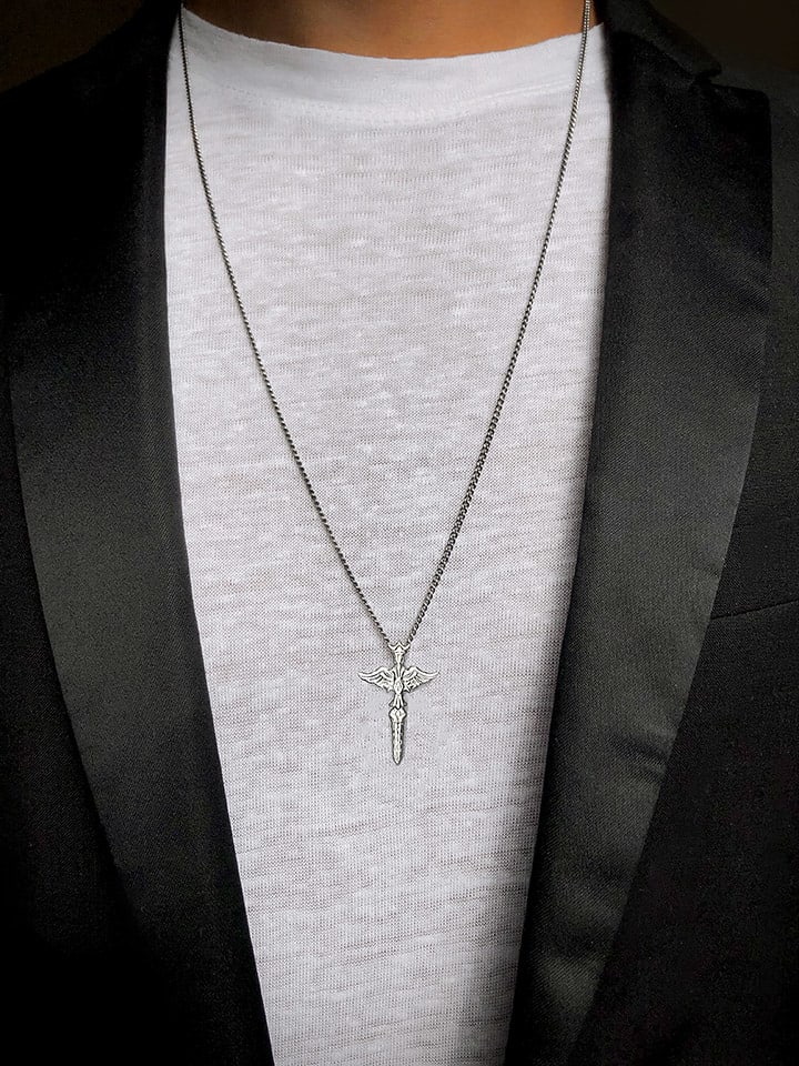 Uomo Srebrny naszyjnik rozmiar: 65 cm