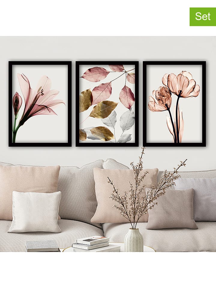 ABERTO DESIGN Druki artystyczne (3 szt.) w ramce - 35 x 45 cm rozmiar: onesize