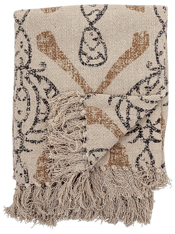 Bloomingville Pled "Freddy" w kolorze beżowym - 160 x 130 cm rozmiar: onesize