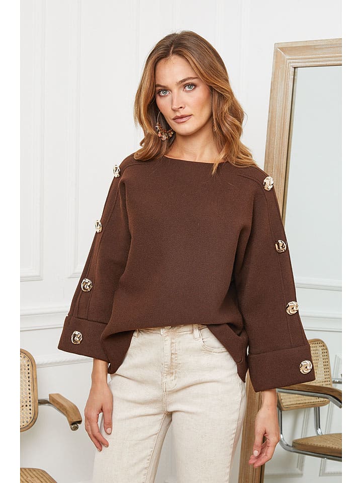 Joséfine Sweter "Marole" w kolorze brązowym rozmiar: S