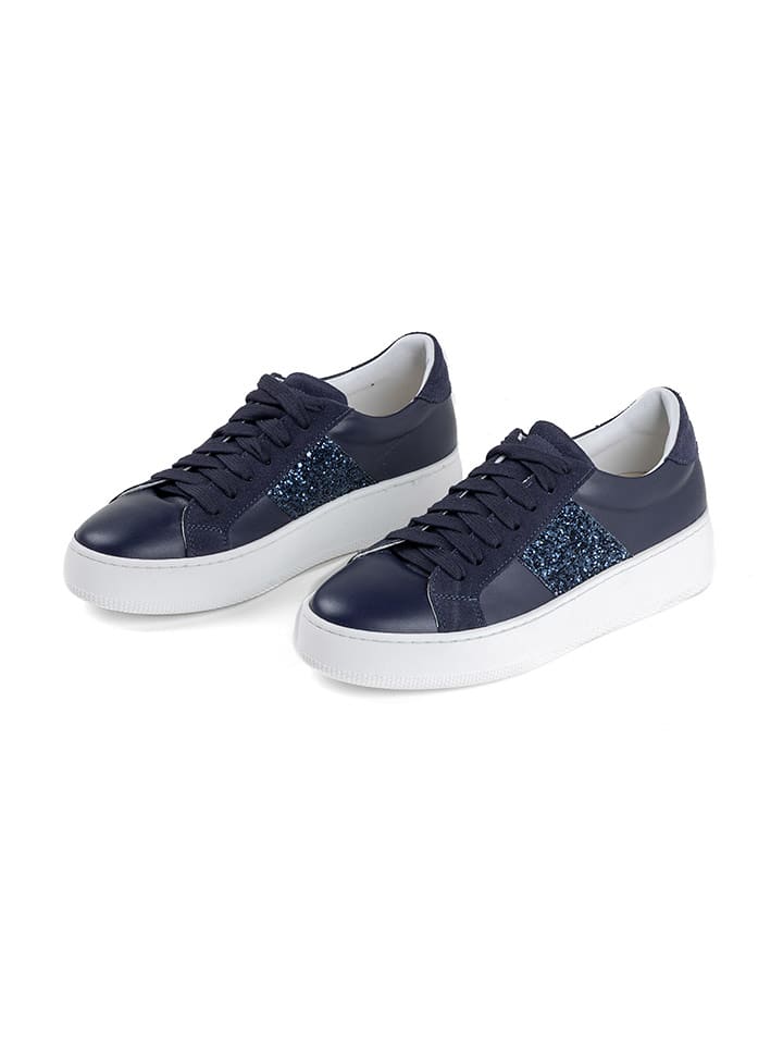 Anna Morellini Skórzane sneakersy "Luiglia" w kolorze granatowym rozmiar: 39