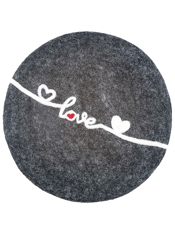 Cilio Podkładka "Lana Love" w kolorze antracytowym - Ø 21 cm rozmiar: onesize