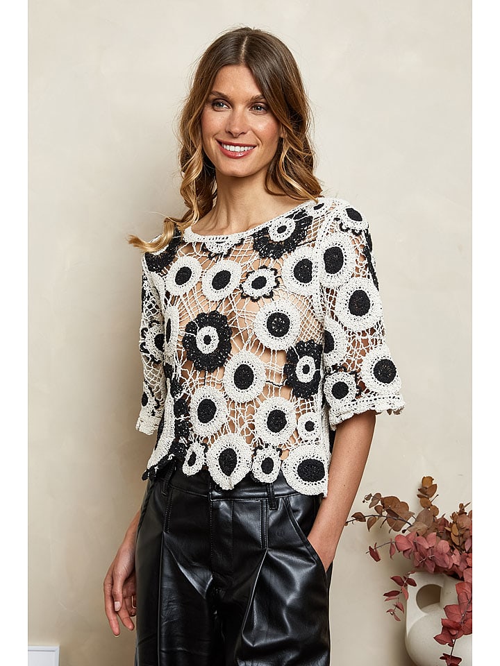 Joséfine Bluzka "Chanz" w kolorze czarno-białym rozmiar: M