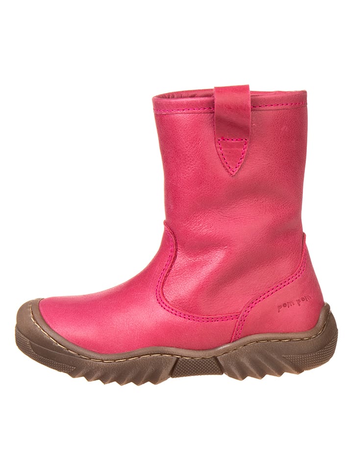 POM POM Skórzane botki zimowe w kolorze różowym rozmiar: 30
