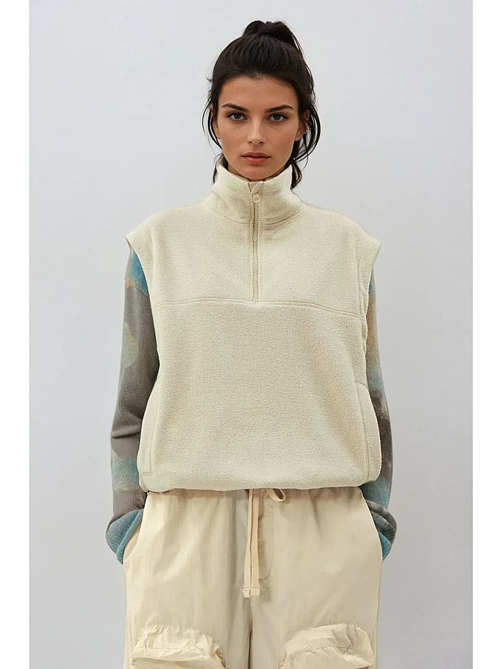 Weekday Kamizelka polarowa w kolorze beżowym rozmiar: M