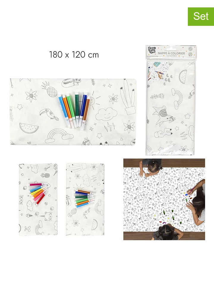 The Home Deco Kids Obrusy (2 szt.) w kolorze białym do malowania rozmiar: onesize