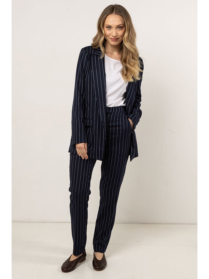 Awama Spodnie - Regular fit - w kolorze granatowym rozmiar: XL