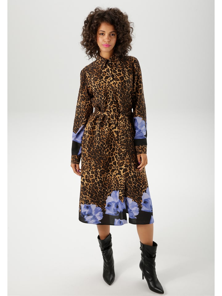 Aniston Sukienka w kolorze karmelowo-niebieskim rozmiar: 42