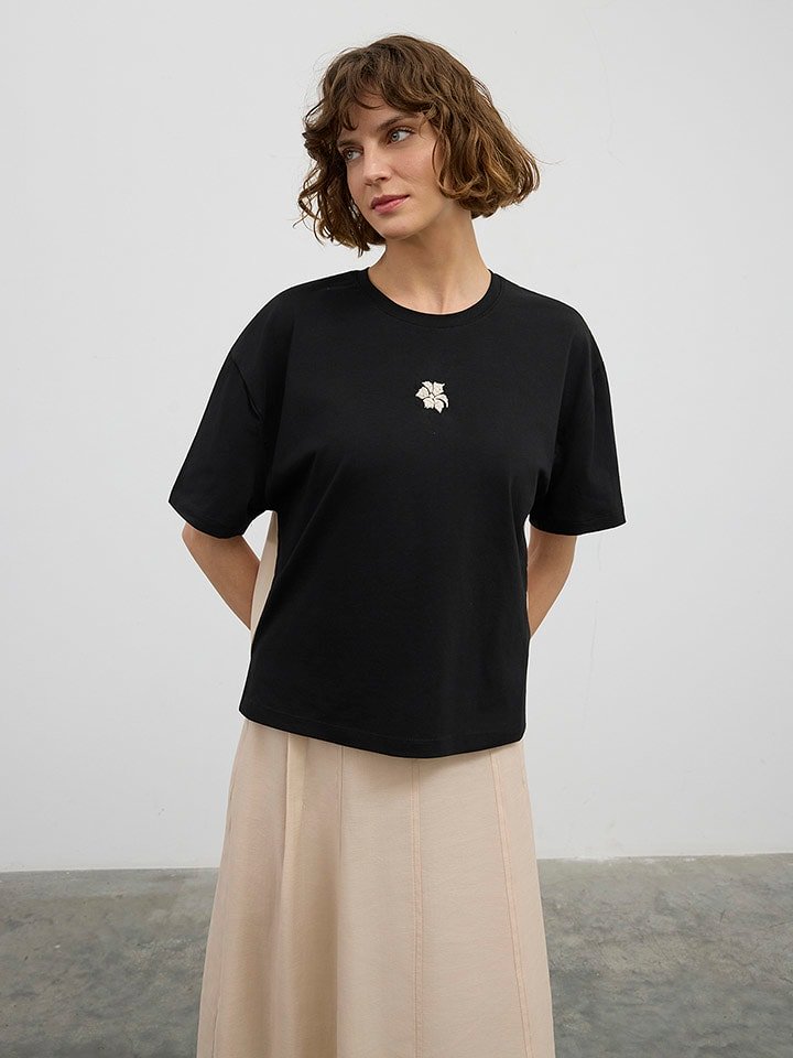 BGN Koszulka w kolorze czarno-beżowym rozmiar: 40