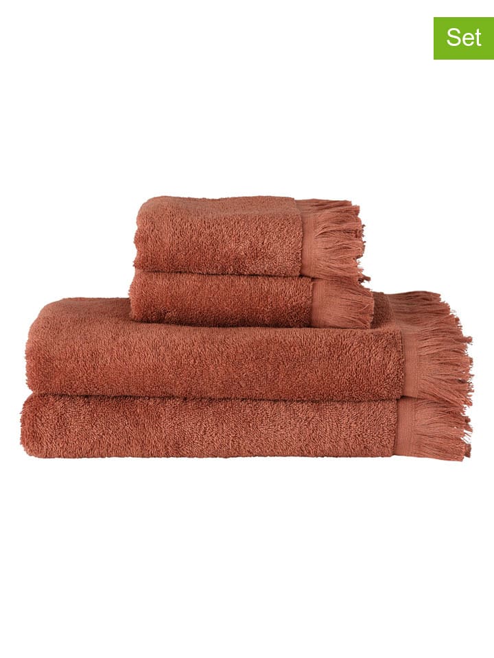 Ellos Home 4-częściowy zestaw ręczników "Molly" w kolorze różowym rozmiar: onesize