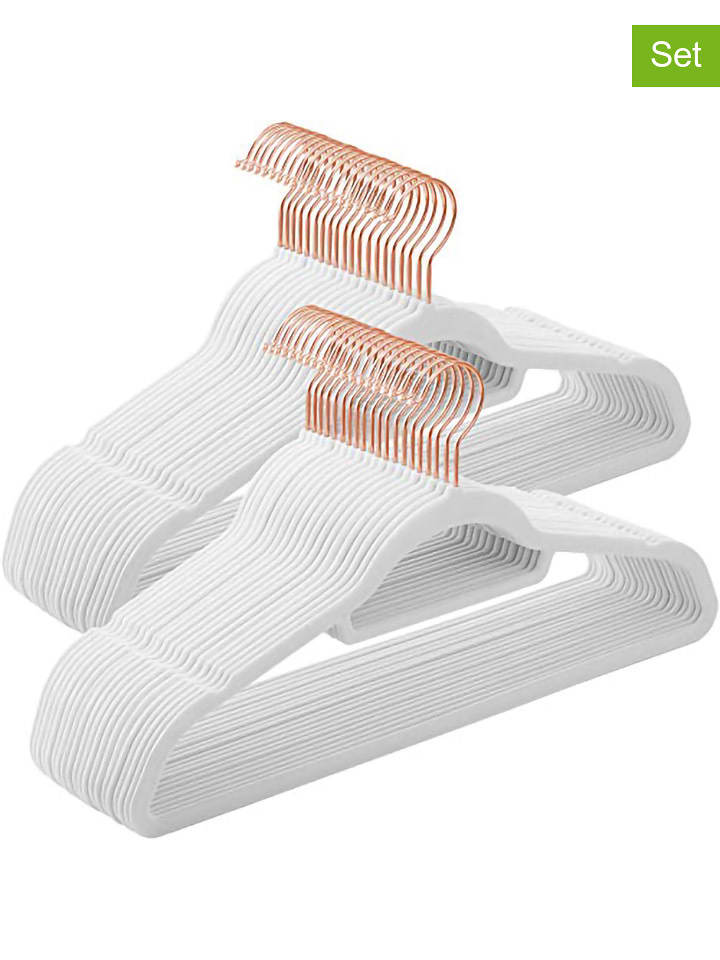 SONGMICS Wieszaki (50 szt.) w kolorze różowozłoto-białym na ubrania - 43,5 x 22,5 cm rozmiar: onesize
