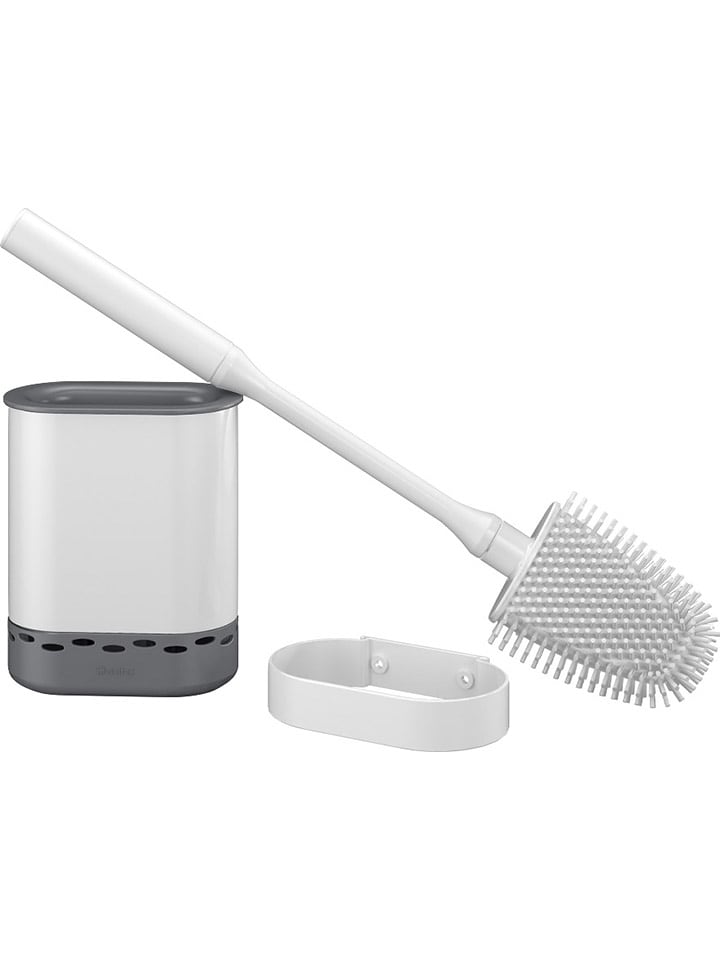 metaltex Szczotka WC "Cleany" w kolorze srebrno-białym - 12,8 x 47 x 7,4 cm rozmiar: onesize