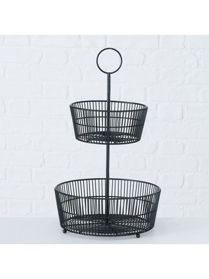 Boltze Etażerka "Gea" w kolorze czarnym - wys. 44 x Ø 23 cm rozmiar: onesize