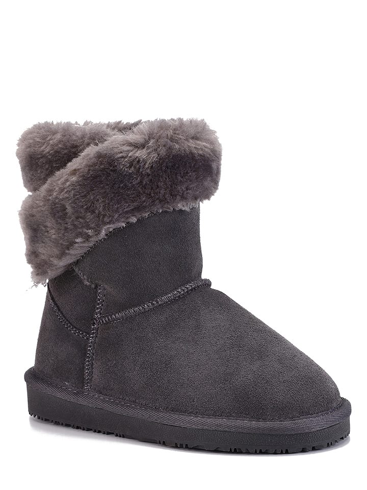 NICEBAY Skórzane botki zimowe "Fiore" w kolorze ciemnoszarym rozmiar: 30