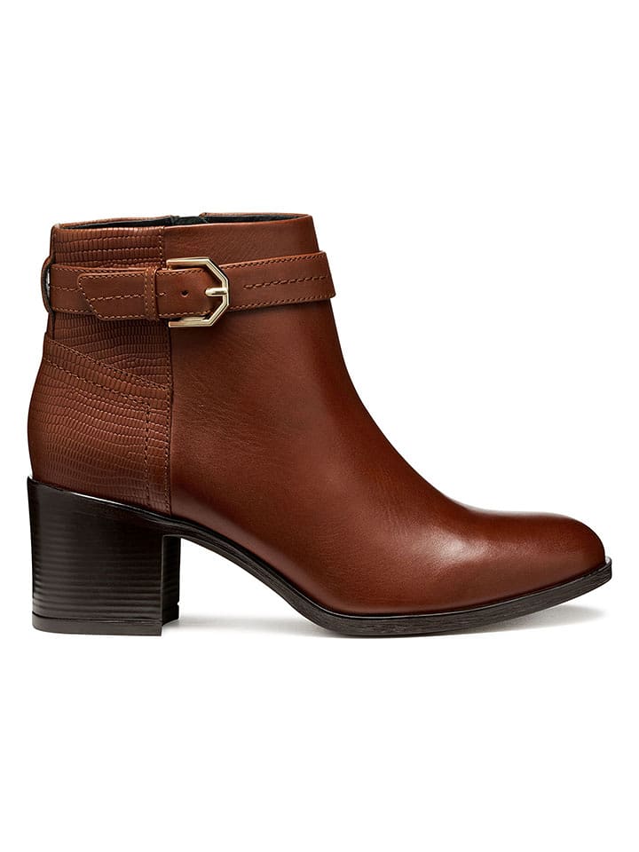 Geox Skórzane botki "New Asheel" w kolorze jasnobrązowym rozmiar: 41