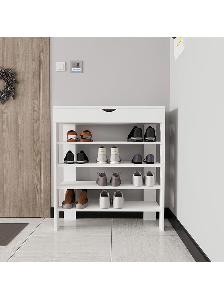 Evila Szafka "Royal" w kolorze białym na buty - 80 x 90 x 30 cm rozmiar: onesize