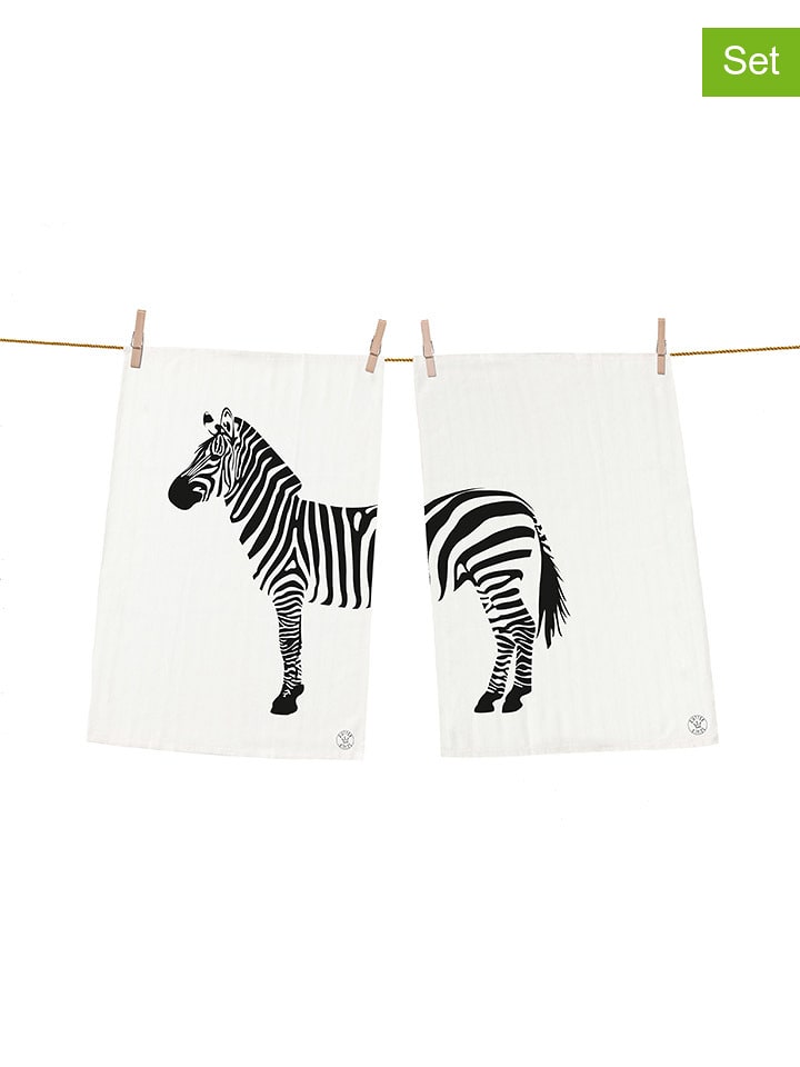 Butter Kings Ściereczki (2 szt.) w kolorze szaro-białym do naczyń - 70 x 50 cm rozmiar: onesize