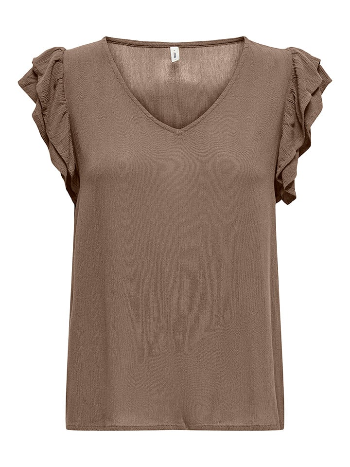 ONLY Bluzka "Chiara" w kolorze szaro-jasnobrązowym rozmiar: L