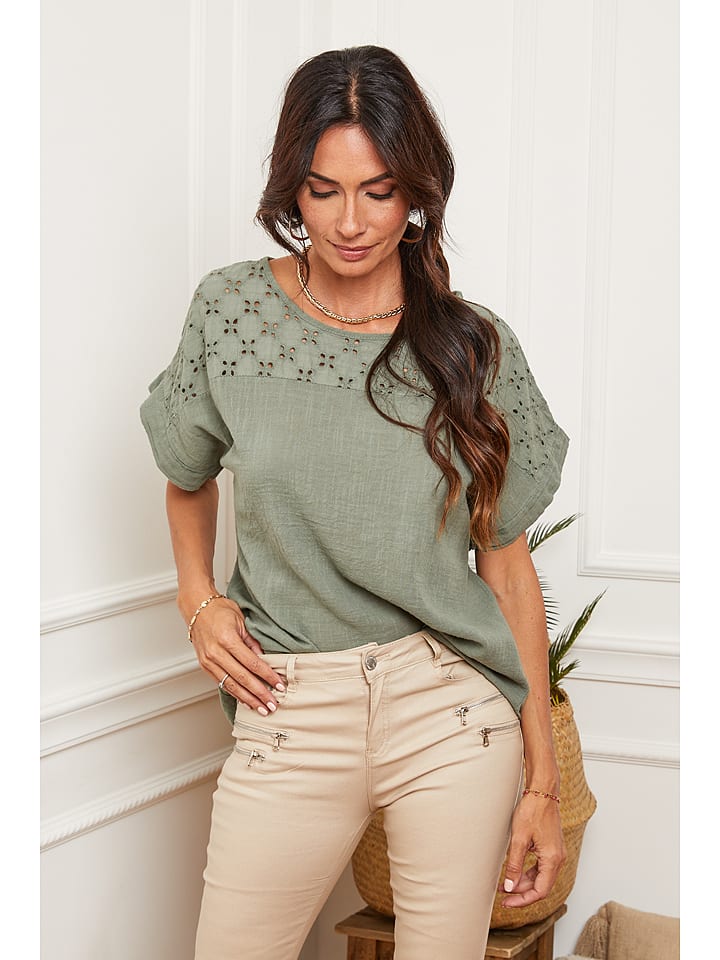 Fleur de Lin Koszulka "Lutarce" w kolorze khaki rozmiar: L