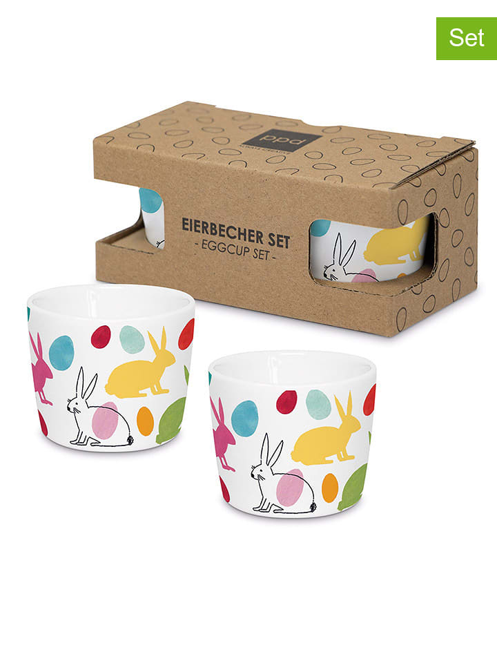 ppd Kieliszki (2 szt.) "Rabbits & Eggs" ze wzorem do jajek - Ø 5,2 cm rozmiar: onesize