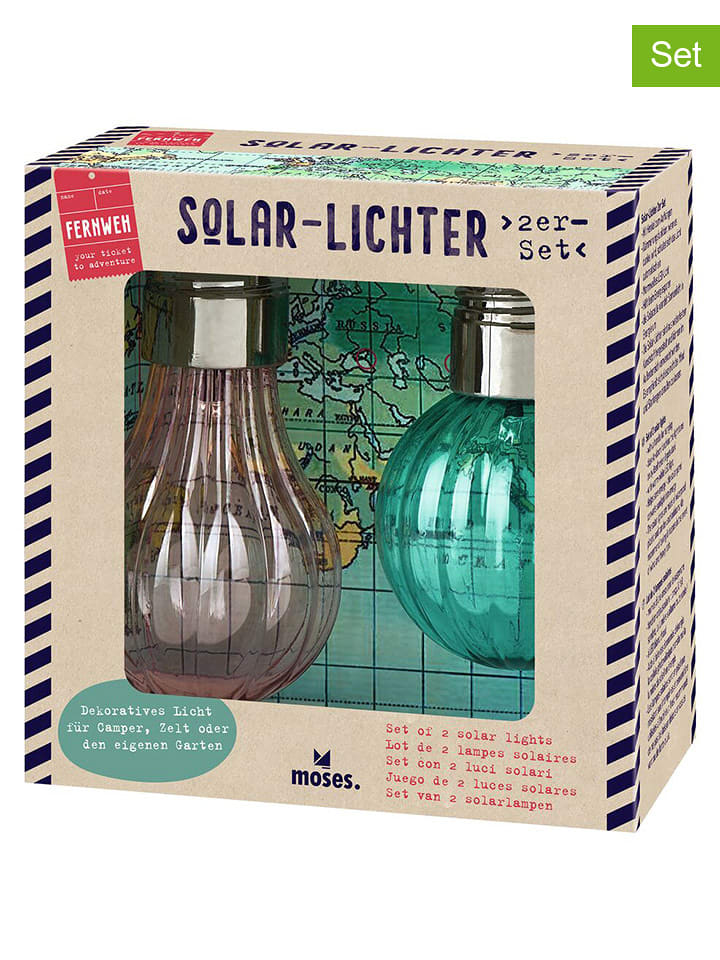 moses. Lampy solarne (2 szt.) w kolorze szarym i turkusowym rozmiar: onesize
