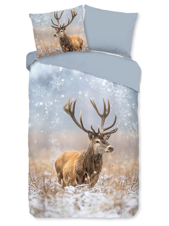 Good Morning Komplet pościeli flanelowej "Jolly" w kolorze błękitnym rozmiar: 140x220 cm