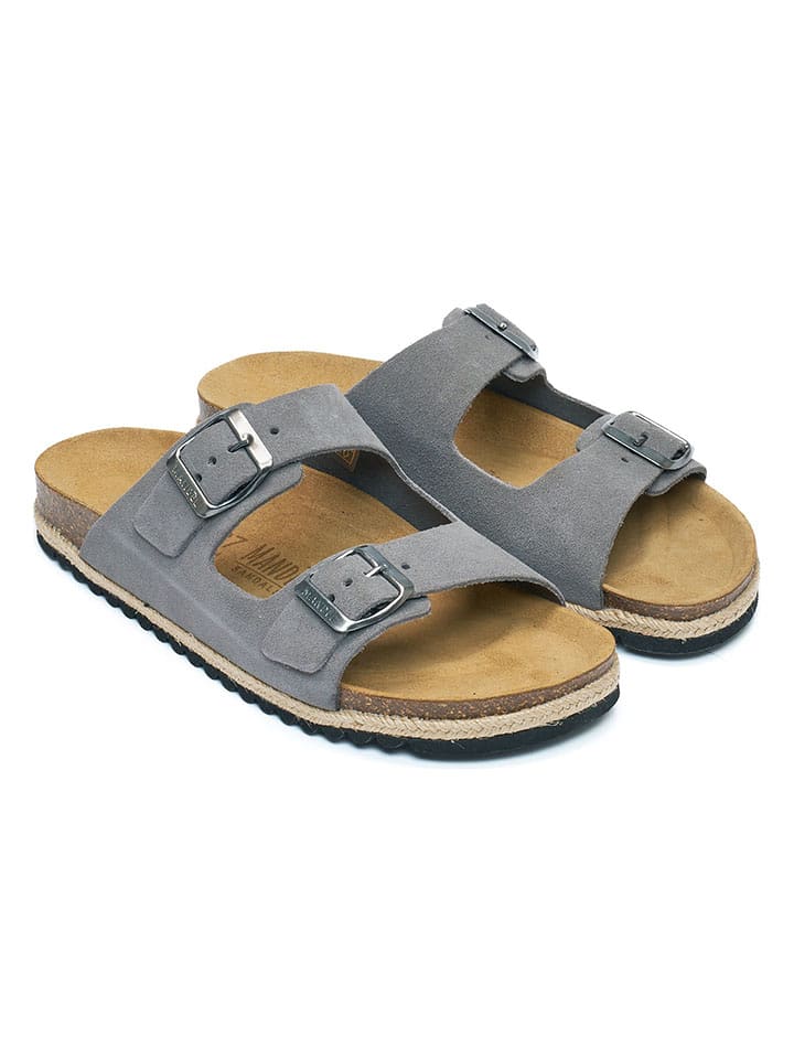 Mandel Skórzane klapki w kolorze szarym rozmiar: 38