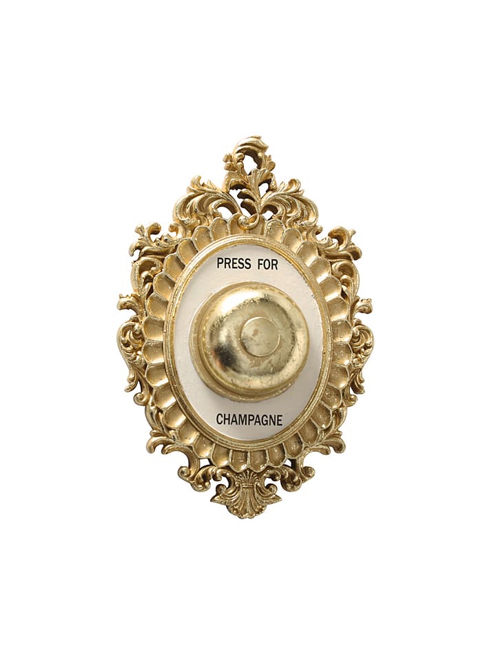 Boltze Dekoracja ścienna "Champagner Klingel" w kolorze złotym - 14 x 23 cm rozmiar: onesize