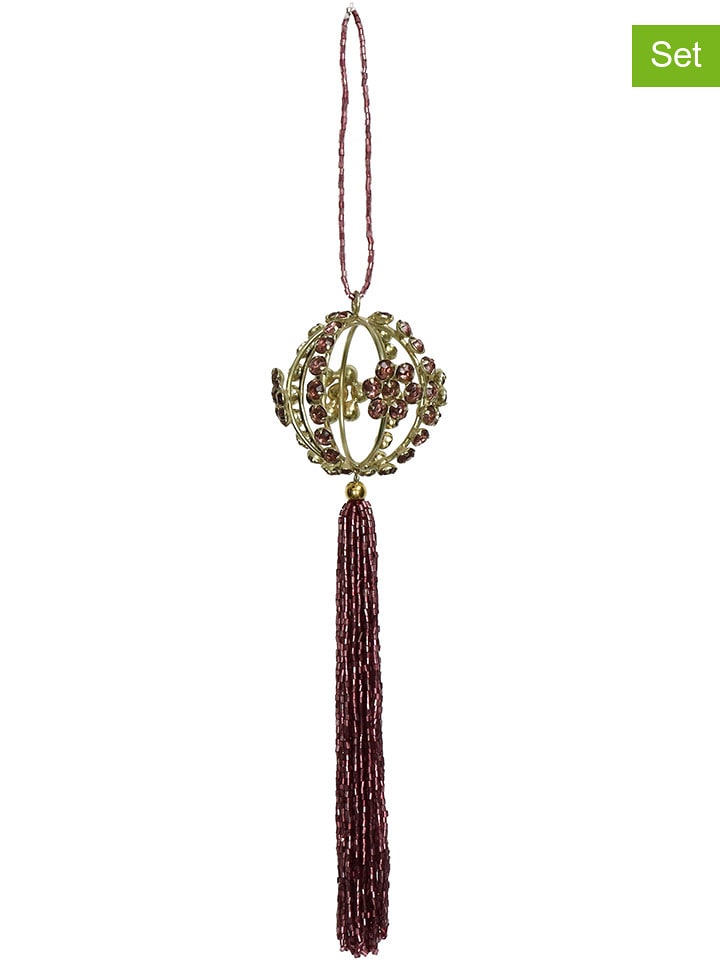 Kersten Zawieszki dekoracyjne (4 szt.) w kolorze różowym - 23 x Ø 6 cm rozmiar: onesize