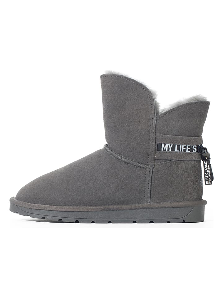 NICEBAY Skórzane botki zimowe "Zaria" w kolorze szarym rozmiar: 37