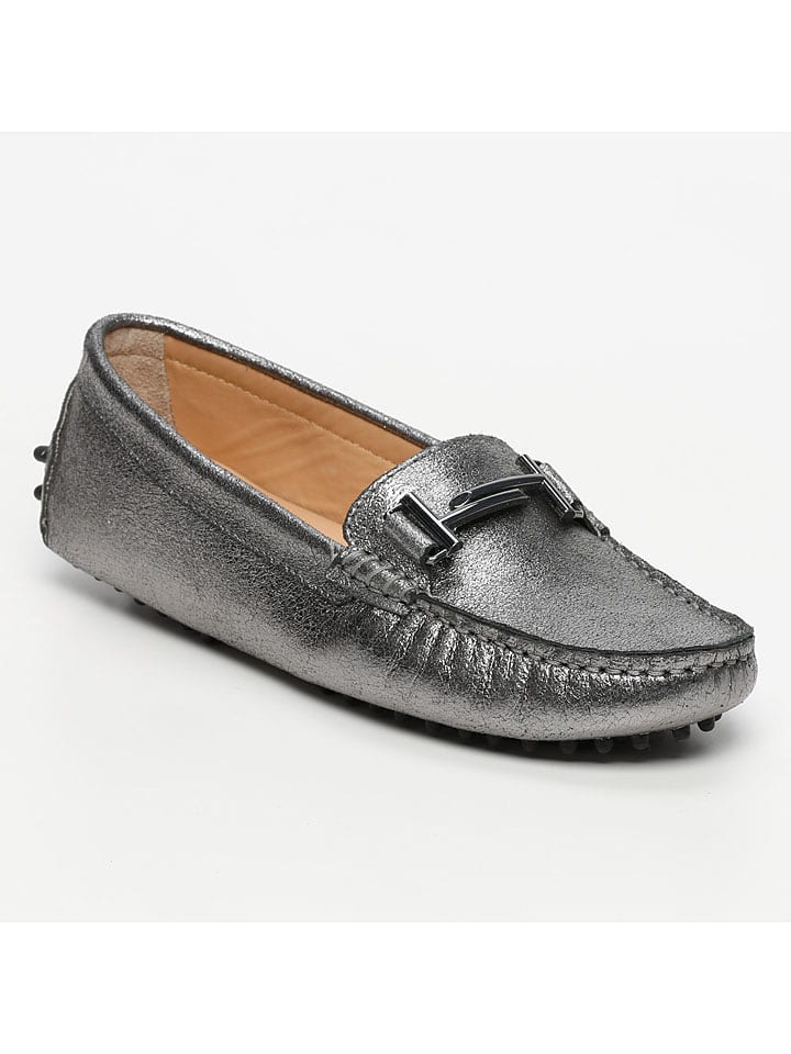 CHARLES & SMITH Mokasyny "Bandy" w kolorze srebrnym rozmiar: 40