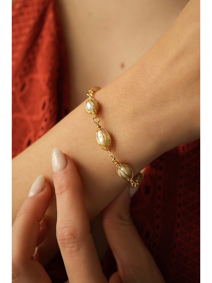 Pierres delicates Bransoletka w kolorze jasnoróżowym z perłami rozmiar: onesize