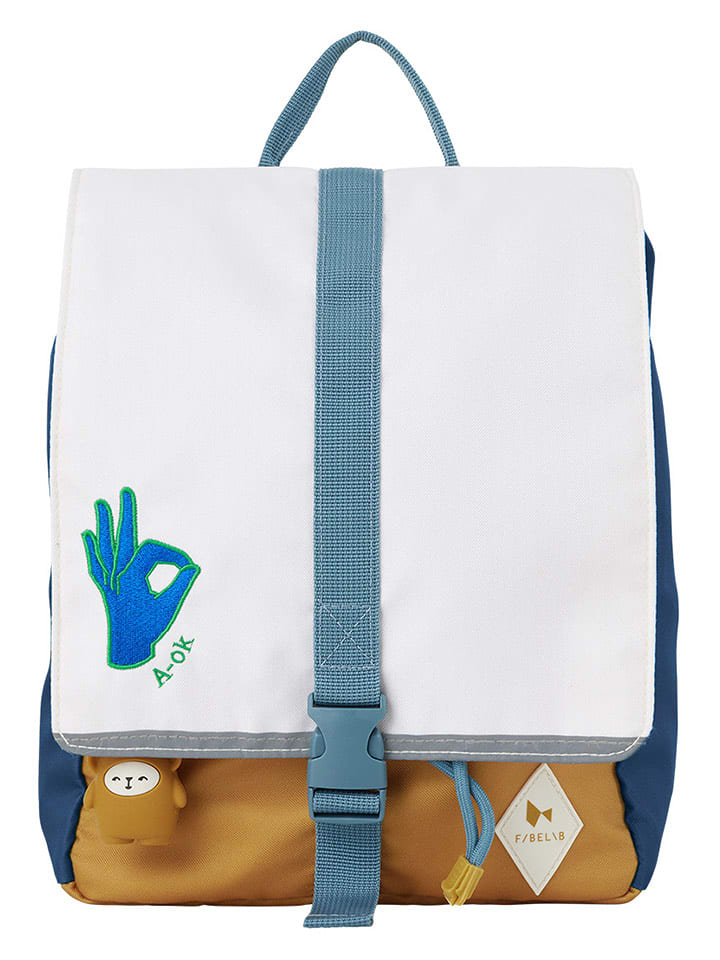 FABELAB Plecak w kolorze morsko-musztardowo-białym - 26 x 32 x 9 cm rozmiar: onesize