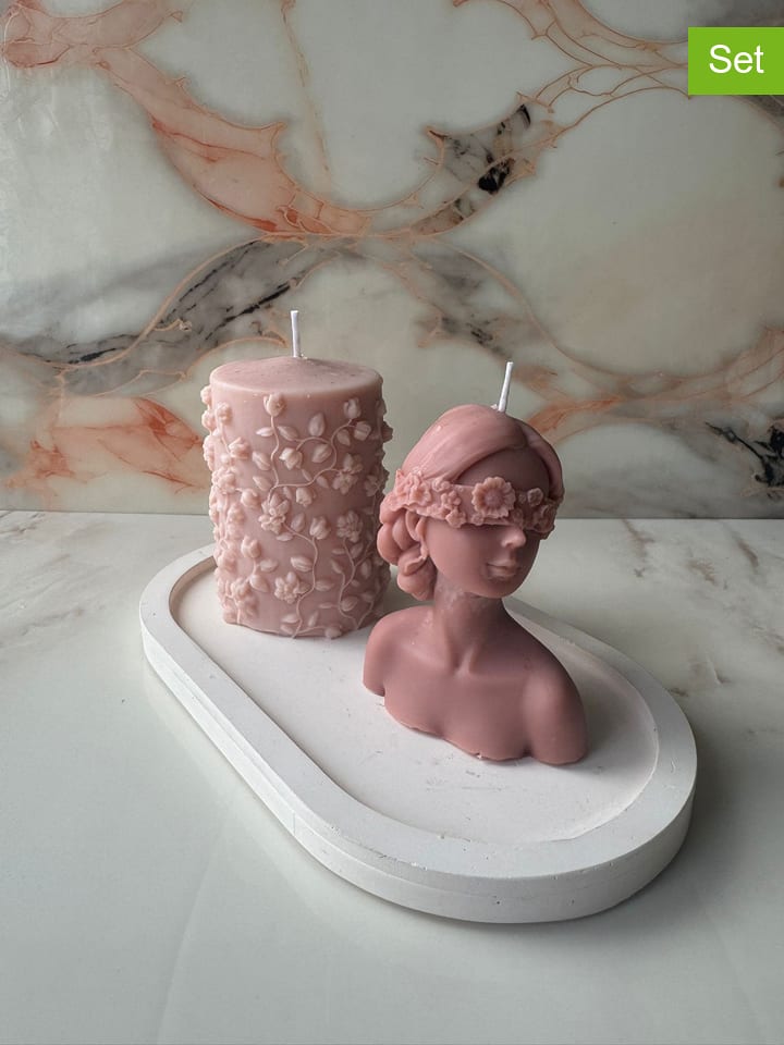 Lucky Bees 3-częściowy zestaw w kolorze jasnoróżowo-białym rozmiar: onesize