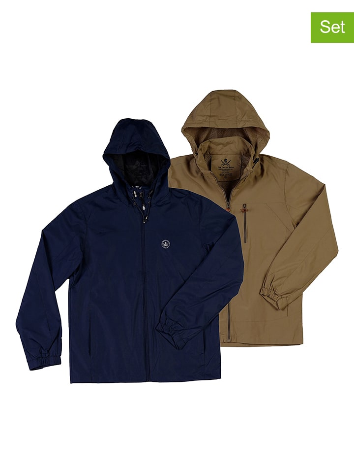 The Time of Bocha Kurtki przejściowe (2 szt.) w kolorze jasnobrązowo-granatowym rozmiar: L