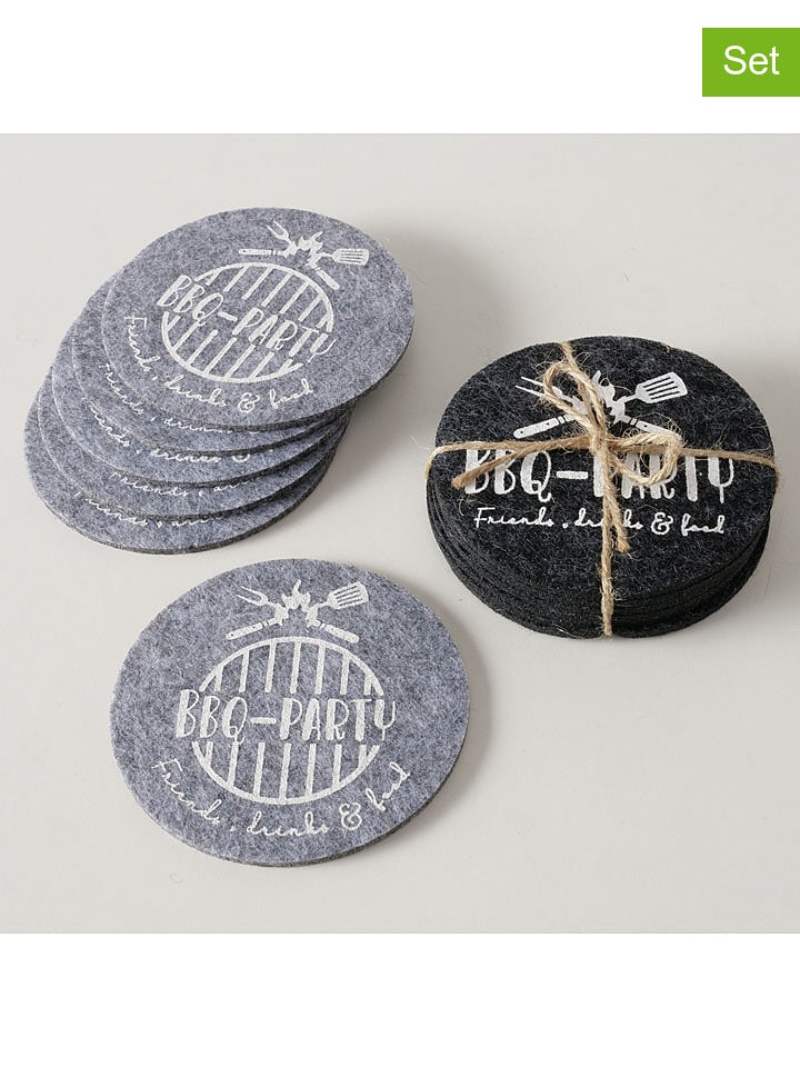 Boltze Podkładki (12 szt.) "BBQ" w kolorze antracytowo-szarym - 2 x 6 szt. rozmiar: onesize