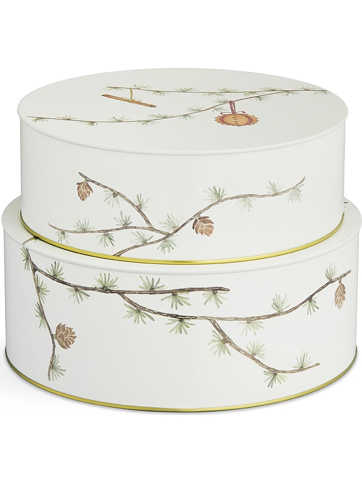 Kähler Pojemniki (2 szt.) "Hammershøi" w kolorze biało-zielonym na wypieki rozmiar: onesize