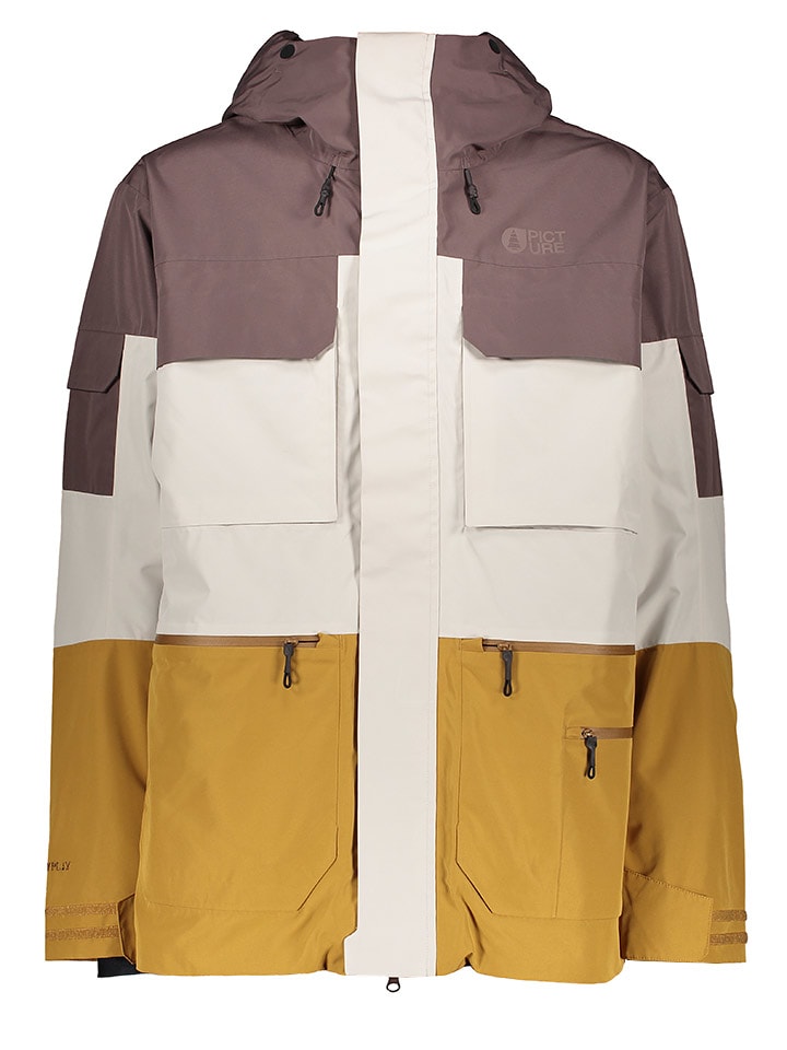 PICTURE Kurtka narciarska "U99" w kolorze fioletowo-biało-żółtym rozmiar: L