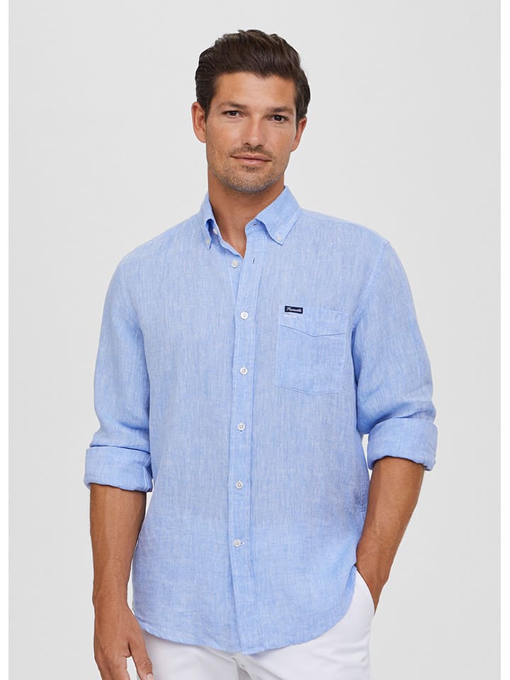 Façonnable Lniana koszula w kolorze błękitnym rozmiar: L