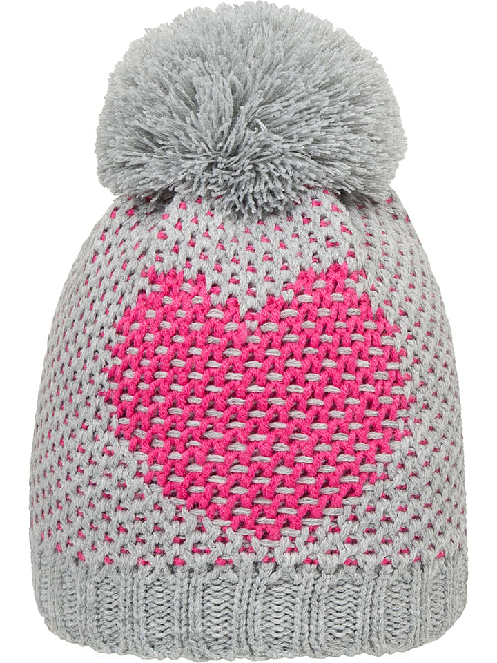 Döll Dzianinowa czapka w kolorze szaro-różowym rozmiar: 49 cm