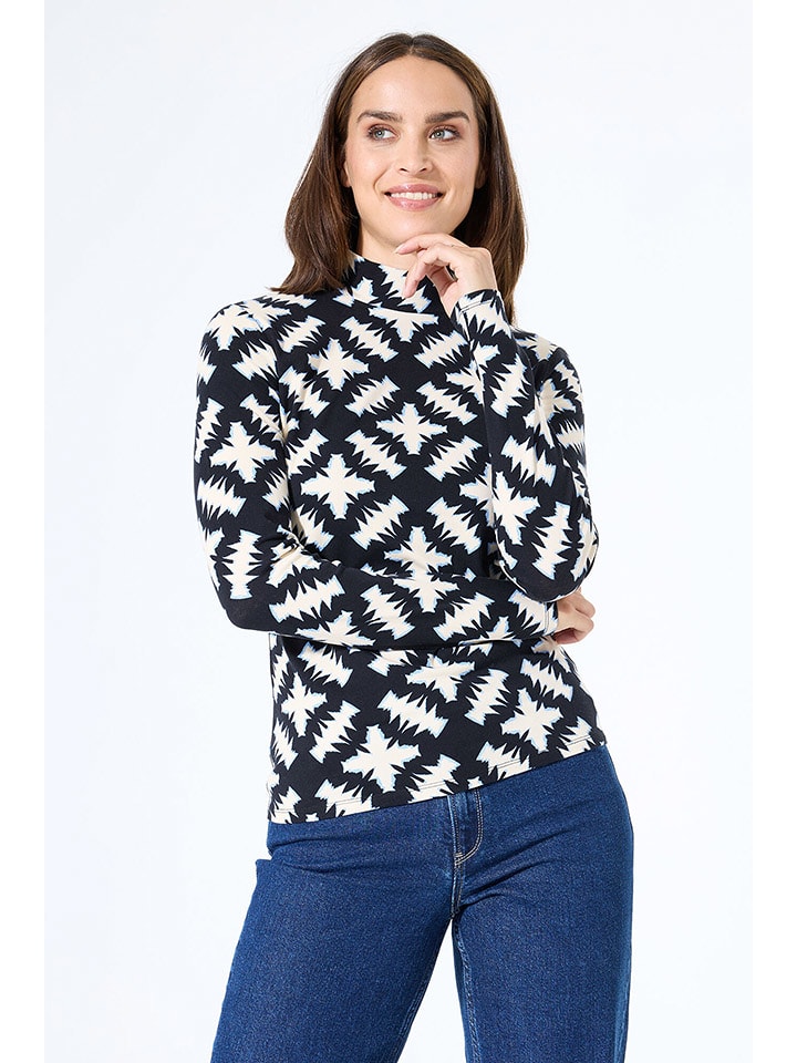 Garcia Koszulka w kolorze czarno-kremowym rozmiar: XL