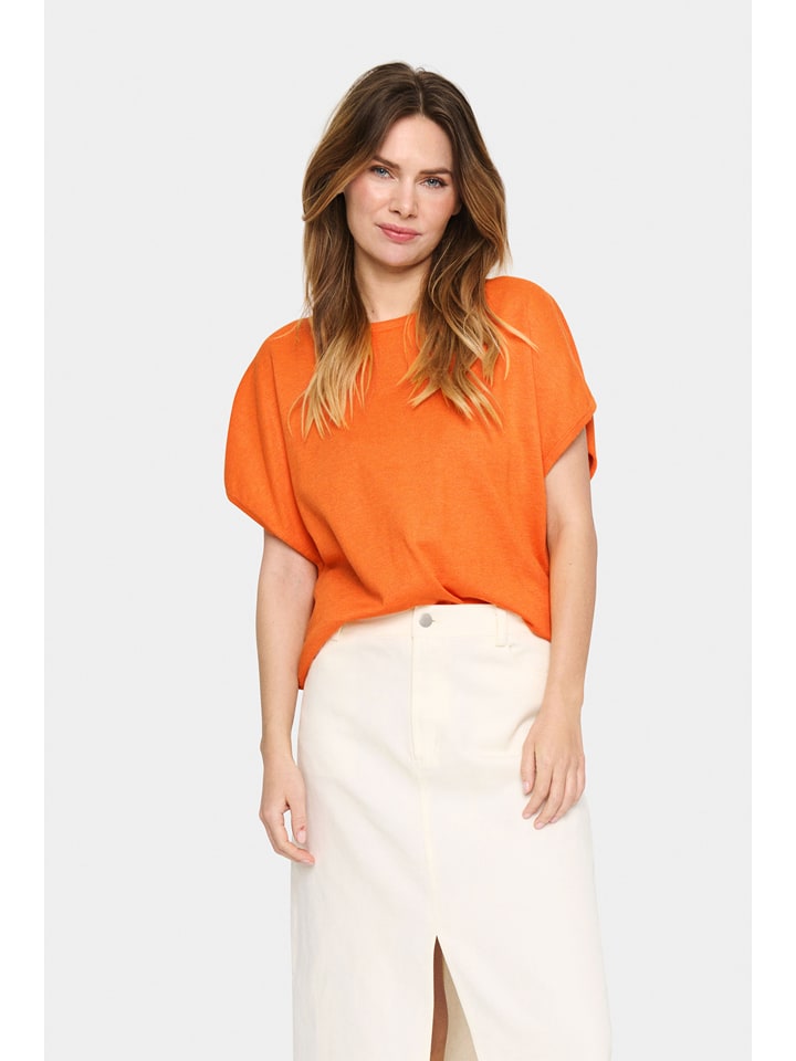 SAINT TROPEZ Sweter "Mila" w kolorze pomarańczowym rozmiar: L