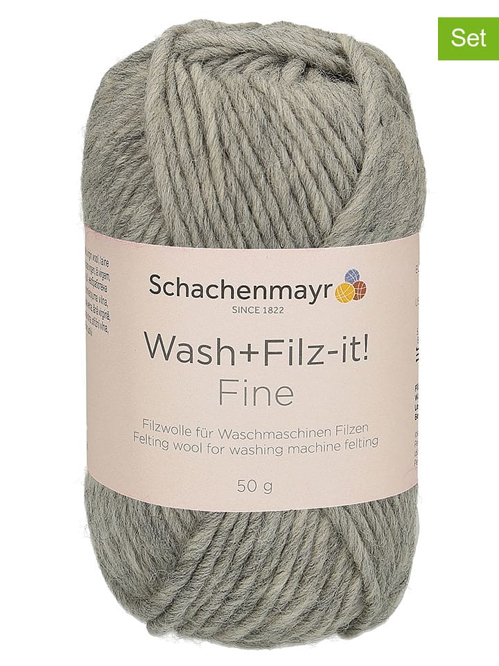Schachenmayr since 1822 Przędza wełniana (10 szt.) "Fine" w kolorze szarym - 10 x 50 g rozmiar: onesize